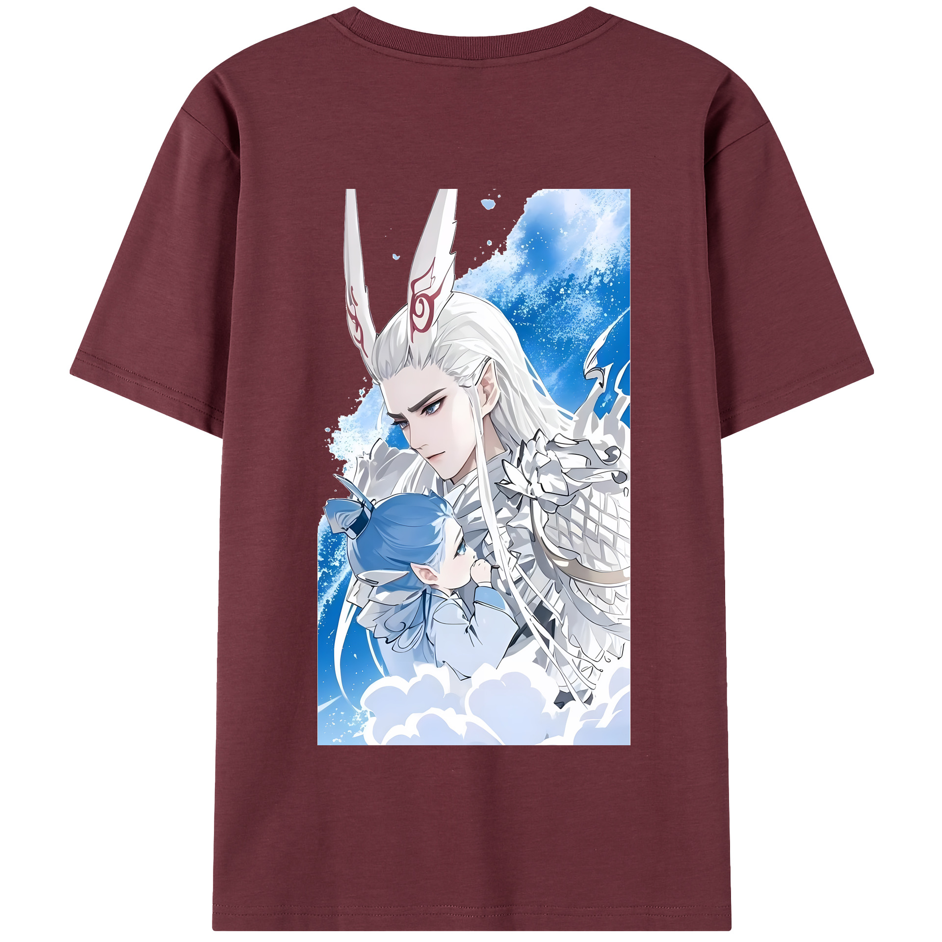（画像用） Ne Zha 2 ナタ 魔童の大暴れ 綿100％半袖Tシャツ（背面プリント）